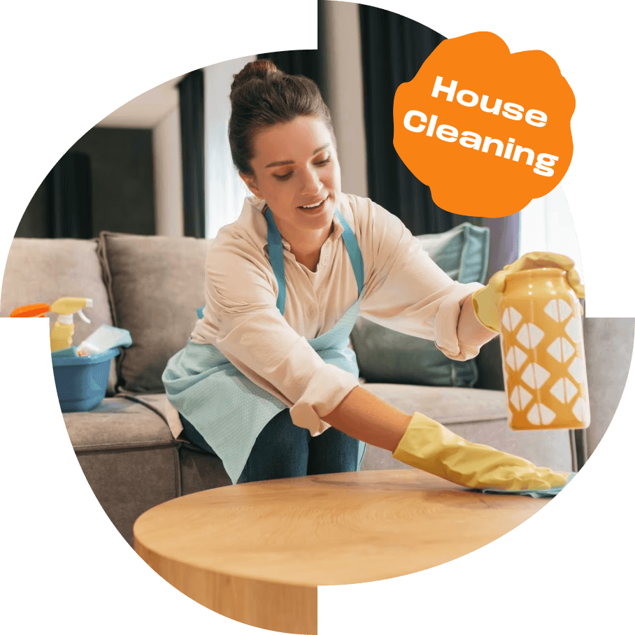 Person cleaning home